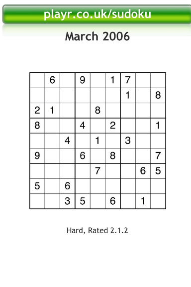 playr.co.uk/sudoku - March 2006