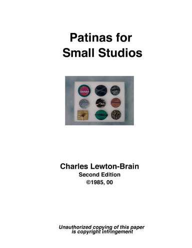Patinas for Small Studios (Classic paper)