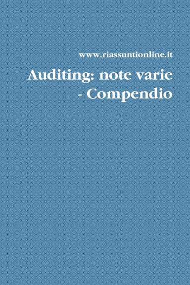 Auditing: note varie - Compendio