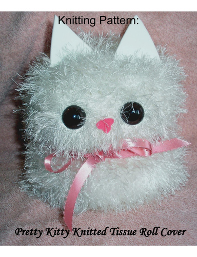 Knit a Pretty Kitty Tissue Roll Cover