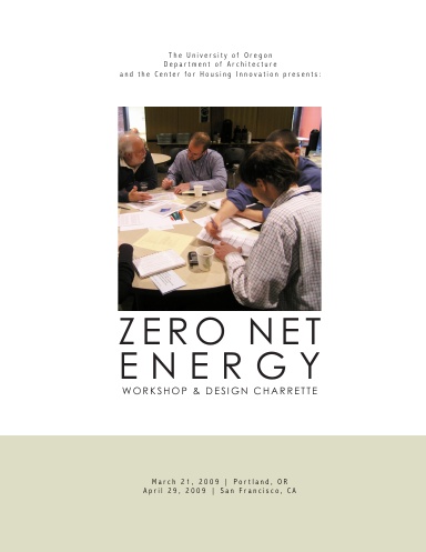Zero Net Energy Workshop and Design Charrette