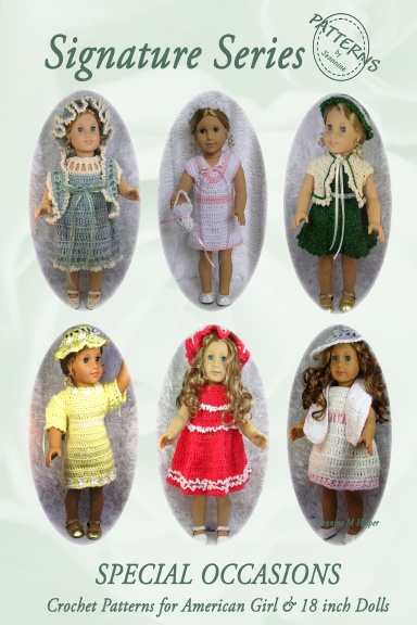 Signature Series SPECIAL OCCASIONS: Crochet Patterns for All American Girl & 18 inch Dolls B&W