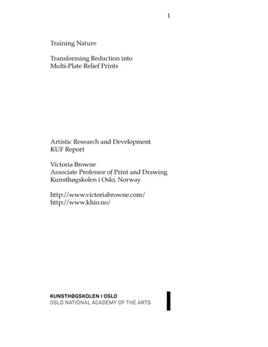 Training Nature: Transforming Reduction to Multi-plate Prints
