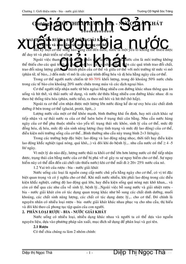 Giáo Trình Sản Xuất Rượu Bia Nước Giải Khát