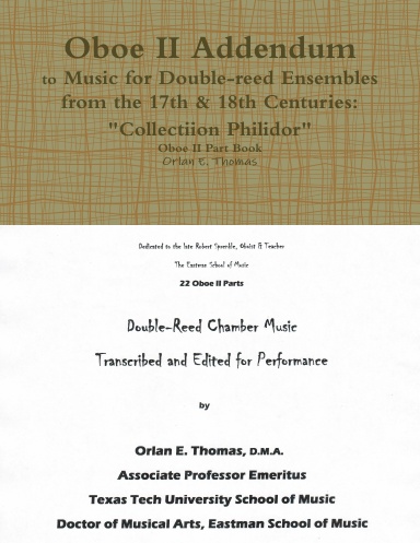 Oboe II Addendum to Music for Double-reed Ensembles . . .