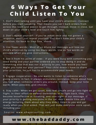 6 Ways To Get Your Child Listen To You