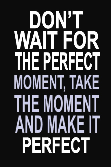 Don’t Wait for the Perfect Moment, Take the Moment and Make it Perfect