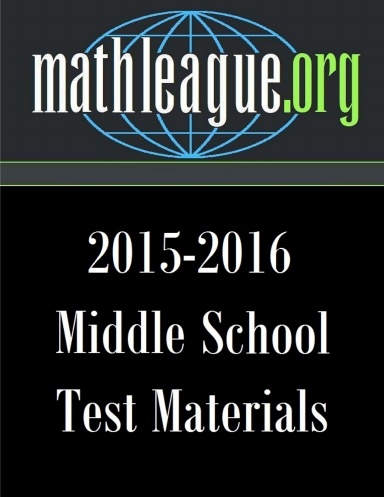 Middle School Test Materials 2015-2016