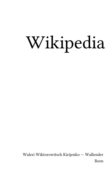 Volume 3256, Waleri Wiktorowitsch Kirijenko --- Wallender Born