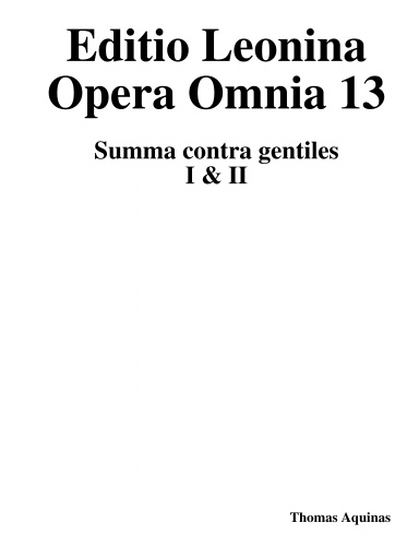Aquinas: Opera omnia 13
