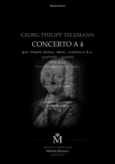Telemann - Concerto a 4  TWV 43:G6 | partitura & parti - score & parts