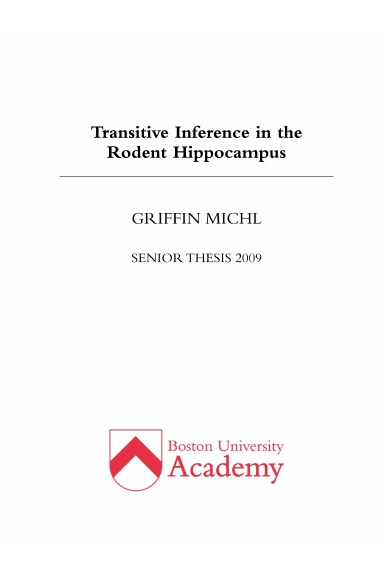 Transitive Inference in the Rodent Hippocampus