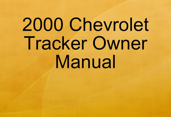 2000 Chevrolet Tracker Owner Manual