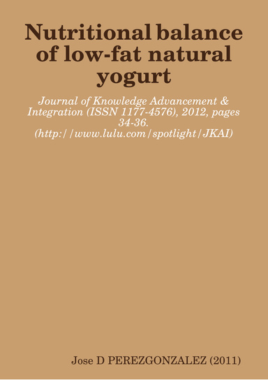 Nutritional balance of low-fat natural yogurt