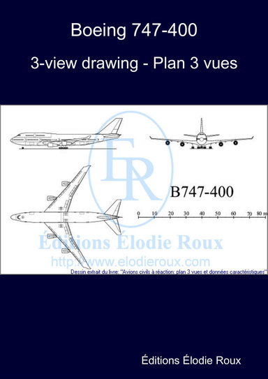 3-view drawing - Plan 3 vues - Boeing 747-400