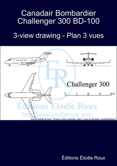 3-view drawing - Plan 3 vues - Canadair Bombardier Challenger 300 BD-100