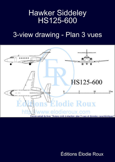 3-view drawing - Plan 3 vues - Hawker Siddeley HS125-600