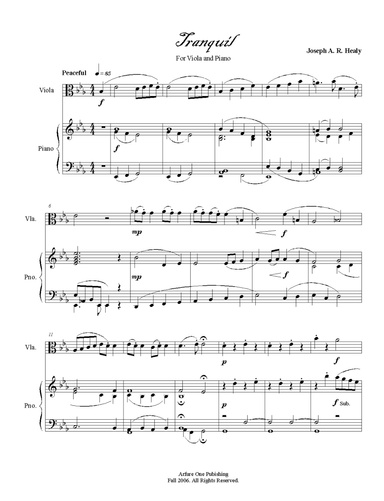 "Tranquil For Viola and Piano