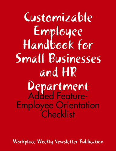 Customizable Employee Handbook For Small Businesses And HR Department ...