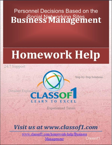 Personnel Decisions Based on the Social Networking Sites