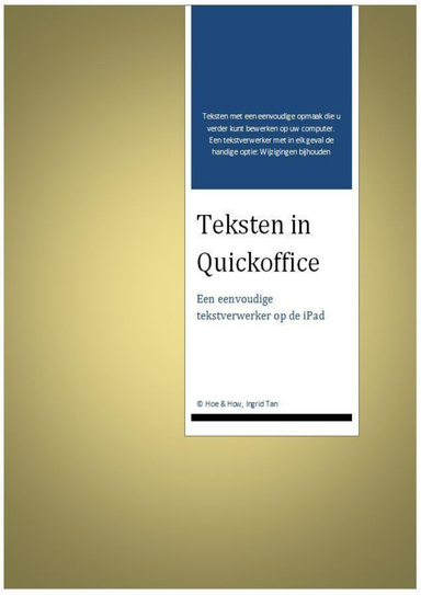 Teksten in Quickoffice op de iPad