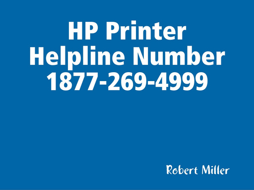 HP Printer Helpline Number 1877-269-4999