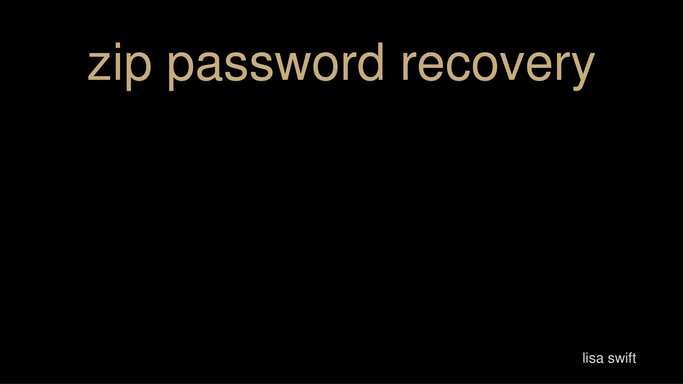 zip password recovery