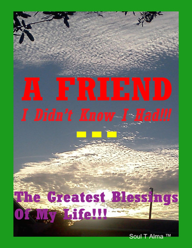 A Friend I Didn't Know I Had...: The Greatest Blessings of My Life!!!