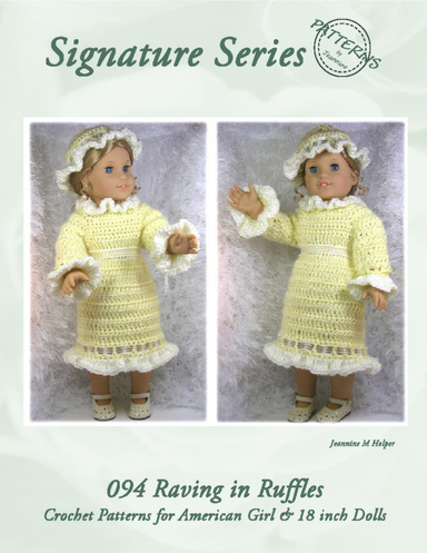 094 Raving in Ruffles Crochet Pattern for American Girl and other 18 inch dolls