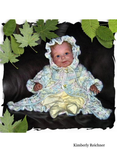 Long Hooded Crochet Baby Cardigan