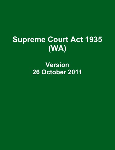 Supreme Court Act 1935 (WA)