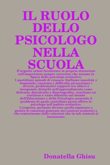 IL RUOLO DELLO PSICOLOGO NELLA SCUOLA