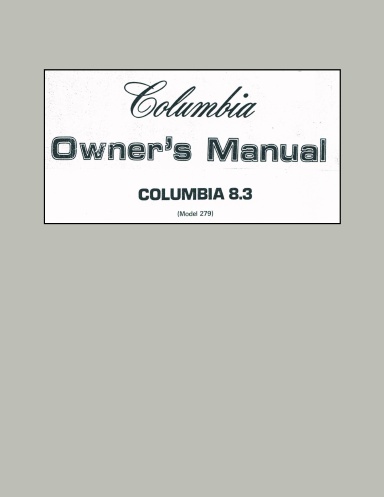 Columbia 8.3 Owners Manual
