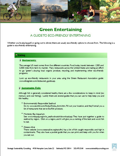 Green Entertaining