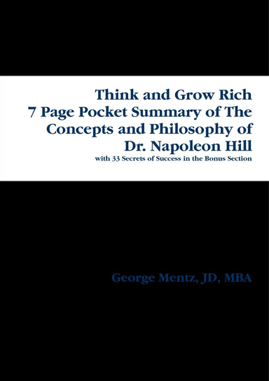 Think and Grow Rich - 7 Page Executive Summary with Bonus Section
