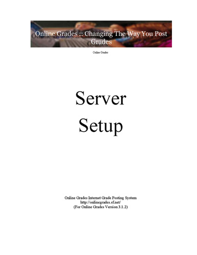 Online Grades Server Setup