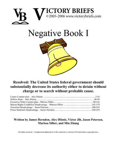 2005-2006 Policy Negative Positions Book 1 Download Edition