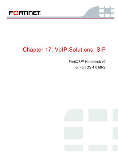 FortiOS Handbook V2, Chapter 17: VoIP Solutions: SIP
