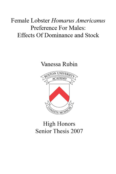 Female lobster Homarus americanus preference for males: effects of dominance and stock