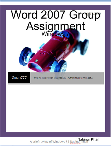 Word 2007 Group Assignment - Windows 7