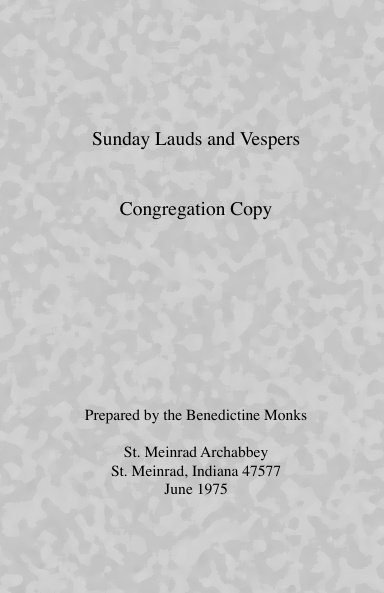 Sunday Lauds and Vespers (Congregation)