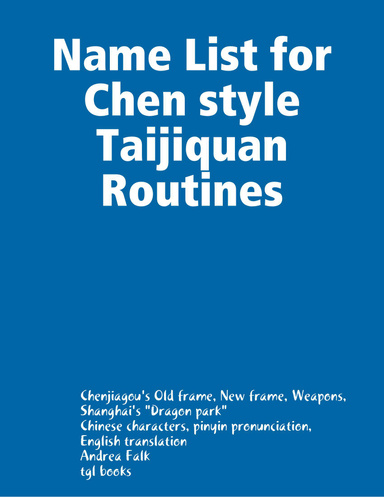 Chen Taiji Name List