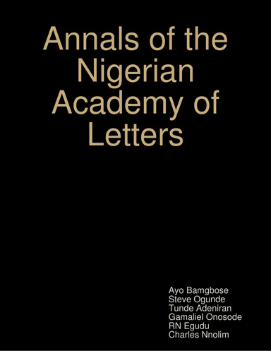 Annals of the Nigerian Academy of Letters