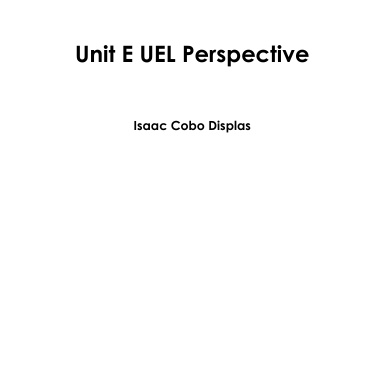 Unit E UEL Perspective