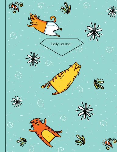 365 Daily Journal - Cool Cats 11"x 8.5" Paperback Dated Perpetual Annual Planner 370 pages