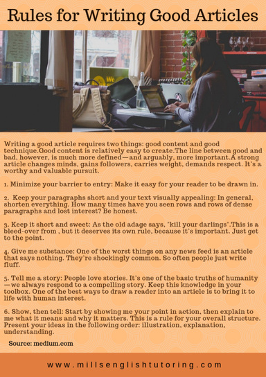 Rules for Writing Good Articles