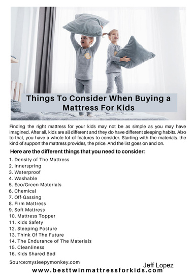Things To Consider When Buying A Mattress For Kids