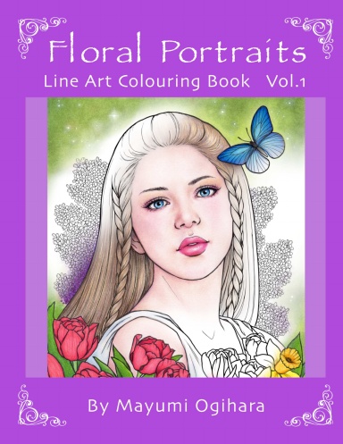 Floral Portraits Vol.1 Line Art Colouring Book