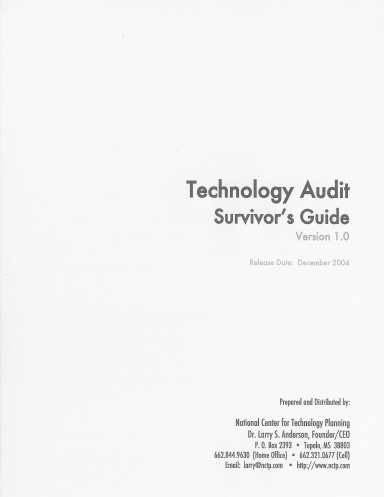 Technology Audit Survivor's Guide