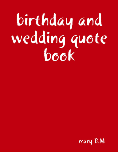 birthday and wedding quote book